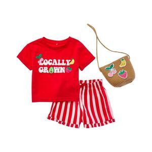 Freestyle Girls  3Pc Locally Grown Knit Set, Red
